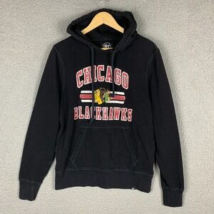 NHL Chicago‎ Blackhawk Hoodie Medium 47' Sweatshirt Black Hockey